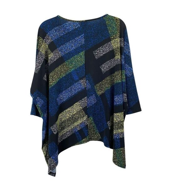 Clara Sun Woo geometric splash print boxy top blouse Size XS black blue - Picture 7 of 7